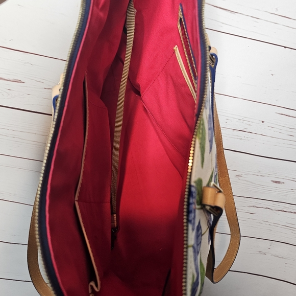 Dooney & Bourke Blue Bougainvillea Floral Handbag - Picture 13 of 15